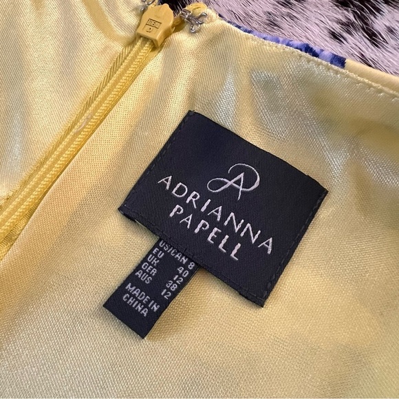 ADRIANNA PAPPEL Yellow Blue Floral Midi Cocktail Dress Size 8‎ - Picture 6 of 9
